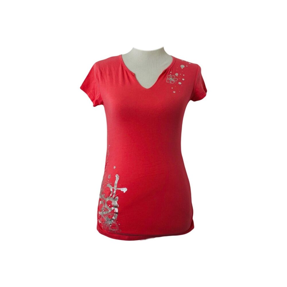 Lot 29 Girl’s Shirt Pink and Silver Mini Short Sleeve V-Neck Size Large